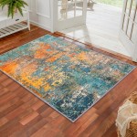  KOZYFLY Modern Abstract Rug Runner for Hallway