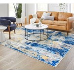  KOZYFLY Modern Abstract Rug Runner for Hallway