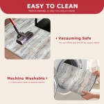 KOZYFLY Hallway Runner Rug with Non Slip Rubber Backing Modern Abstract Washable Rug