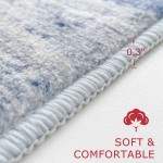 KOZYFLY Modern Abstract Washable Hallway Runner Rug 