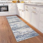 KOZYFLY Modern Abstract Washable Hallway Runner Rug 