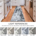 KOZYFLY Runner Rug Washable Grey Runners for Hallways Kitchen Runner Rug Non Slip Carpet Rug Runner