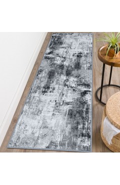 KOZYFLY Runner Rug Washable Grey Runners for Hallways Kitchen Runner Rug Non Slip Carpet Rug Runner