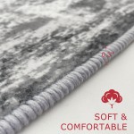 KOZYFLY Runner Rug Washable Grey Runners for Hallways Kitchen Runner Rug Non Slip Carpet Rug Runner