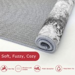 KOZYFLY Runner Rug Washable Grey Runners for Hallways Kitchen Runner Rug Non Slip Carpet Rug Runner