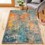 KOZYFLY Non-Slip Area Rug Abstract Machine Washable Indoor Runner Rug KOZYFLY Non-Slip Area Rug Abstract Machine Washable Indoor Runner Rug
