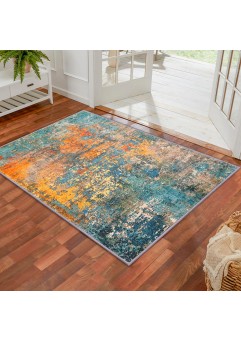  KOZYFLY Non-Slip Area Rug Abstract Machine Washable Indoor  Runner Rug 