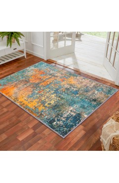  KOZYFLY Non-Slip Area Rug Abstract Machine Washable Indoor  Runner Rug 
