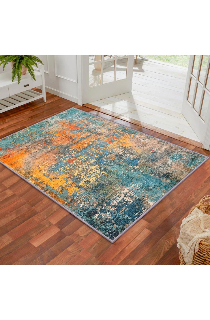 KOZYFLY Non-Slip Area Rug Abstract Machine Washable Indoor Runner Rug KOZYFLY Non-Slip Area Rug Abstract Machine Washable Indoor Runner Rug