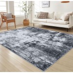  KOZYFLY Modern Abstract Rug Runner for Hallway