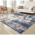  KOZYFLY Modern Abstract Rug Runner for Hallway