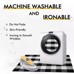  KOZYFLY Buffalo Plaid Area Rugs Black and White Checkered Rug 