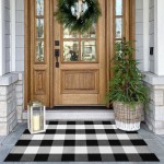 KOZYFLY Buffalo Plaid Area Rugs Black and White Checkered Rug KOZYFLY Buffalo Plaid Area Rugs Black and White Checkered Rug