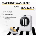  KOZYFLY Black and White Striped Rug Doormat