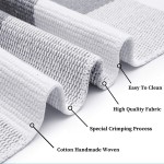  KOZYFLY Buffalo Plaid Area Rugs Gray and White Checkered Rug