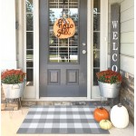  KOZYFLY Buffalo Plaid Area Rugs Gray and White Checkered Rug