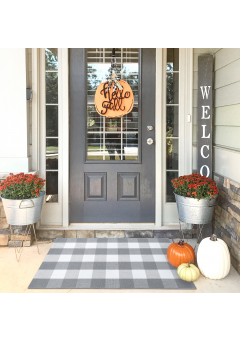  KOZYFLY Buffalo Plaid Area Rugs Gray and White Checkered Rug