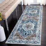 KOZYFLY Traditional Medallion Area Rug for Living Room Non Slip Dinning Rugs with Rubber Backing