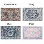 KOZYFLY Traditional Medallion Area Rug for Living Room Non Slip Dinning Rugs with Rubber Backing