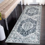 KOZYFLY Traditional Medallion Area Rug for Living Room Non Slip Dinning Rugs with Rubber Backing