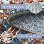 KOZYFLY Traditional Medallion Area Rug for Living Room Non Slip Dinning Rugs with Rubber Backing