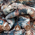 KOZYFLY Traditional Medallion Area Rug for Living Room Non Slip Dinning Rugs with Rubber Backing