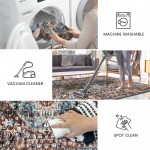 KOZYFLY Traditional Medallion Area Rug for Living Room Non Slip Dinning Rugs with Rubber Backing