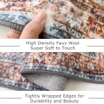 KOZYFLY Traditional Medallion Area Rug for Living Room Non Slip Dinning Rugs with Rubber Backing