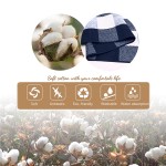  KOZYFLY Buffalo Plaid Area Rugs Navy and White Large Outdoor Rug  