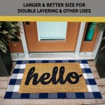  KOZYFLY Buffalo Plaid Area Rugs Navy and White Large Outdoor Rug  