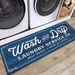 KOZYFLY  Laundry Room Rug Non-Slip Waterproof Laundry Rug 