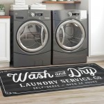 KOZYFLY  Laundry Room Rug Non-Slip Waterproof Laundry Rug 