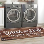 KOZYFLY  Laundry Room Rug Non-Slip Waterproof Laundry Rug 