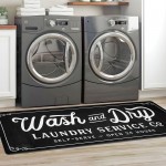 KOZYFLY  Laundry Room Rug Non-Slip Waterproof Laundry Rug 