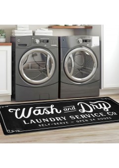 KOZYFLY  Laundry Room Rug Non-Slip Waterproof Laundry Rug 