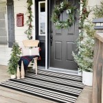 KOZYFLY Striped Outdoor Rug  Front Door Mat