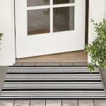  KOZYFLY Striped Outdoor Rug  Front Door Mat