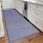  KOZYFLY Navy and White Entryway Runner Indoor Non Slip Hallway Kitchen Runner Rugs