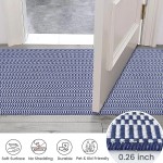  KOZYFLY Navy and White Entryway Runner Indoor Non Slip Hallway Kitchen Runner Rugs