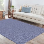 KOZYFLY Navy and White Entryway Runner Indoor Non Slip Hallway Kitchen Runner Rugs