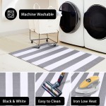 KOZYFLY Outdoor Rug Area Rug Washable Striped Front Door Mat Cotton Outdoor Doormats