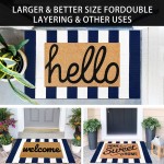 KOZYFLY Outdoor Rug Area Rug Washable Striped Front Door Mat Cotton Outdoor Doormats